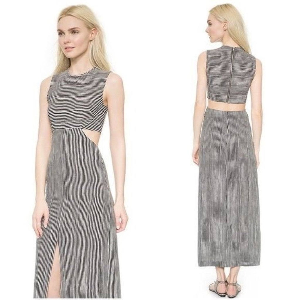 A.L.C. Loretta Dress Maxi Slit Cutout Size 2 XS